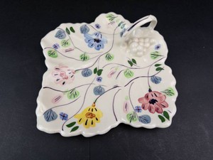 Vintage Blue Ridge Southern Potteries Leaf-Shaped Serving Dish Floral Chintz