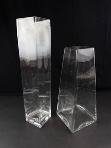 Clear Glass Vases (Lot of 2)