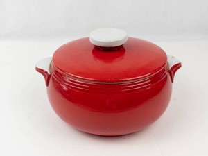 Vintage Halls Superior Kitchenware Chinese Red Covered Casserole Dish