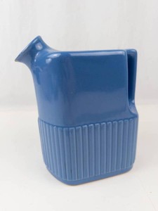 Blue Ceramic Pitcher With Dancers Decal