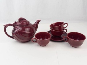 Vintage Hall Teapot With 4 Cups & Saucer