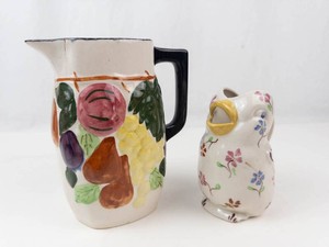 Vintage Blue Ridge Southern Potteries Chick Pitcher & Fruit Pitcher Mixed Lot
