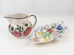 Vintage Blue Ridge Southern Potteries Pitcher & Celery Dish Mixed Lot