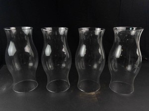 Vintage Clear Glass Hurricane Lamp Shades (Lot of 4)