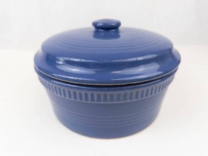Blue Ceramic Ringware Casserole Dish With Lid