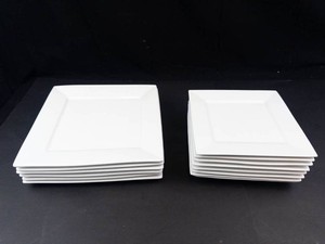 Threshold White Square Plates Mixed Lot (Lot of 14)