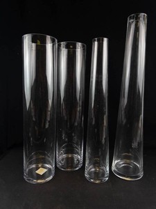 Huge Clear Glass Cylinder Vases (Lot of 4)