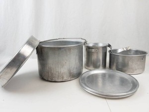 Vintage Aluminum Nesting Camping Cookware Set