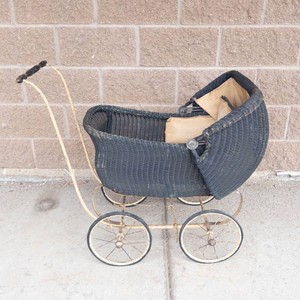 Antique Heywood-Wakefield Wicker Baby Buggy