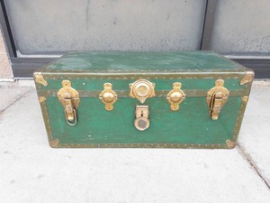 Vintage Green Storage Trunk