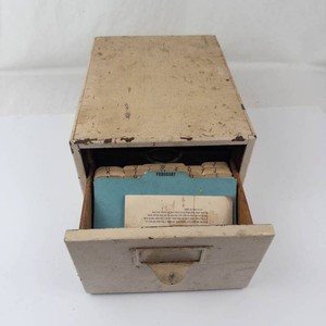 Wooden Index Card File Box With Alphabet Tabs