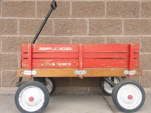 Vintage Radio Flyer Town & Country Wagon With Removable Wood Slats