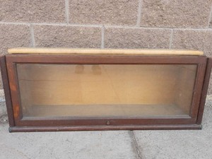 Oak Barrister Bookcase Section With Sliding Glass Door