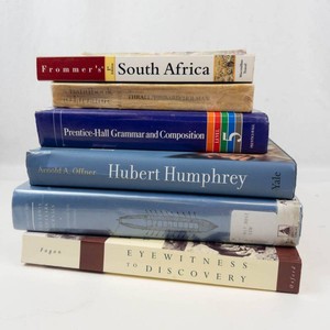 Mixed Lot of 6 Books Frommers South Africa, Grammar and Composition, Hubert Humphrey & More