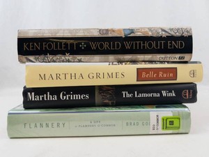 Ken Follett, Martha Grimes & Brad Gooch Hardcover Book Lot of 4