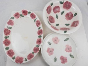 Hand-Painted Floral Serving Ware Set (Lot of 3)