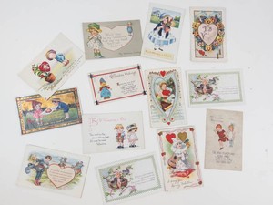 Vintage Valentine Postcards & Greeting Cards Mixed Lot