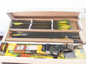 Archery Arrow Lot With Accessories