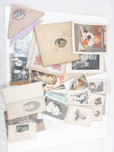 Vintage Ephemera Assortment With Postcards, Photos & Fan