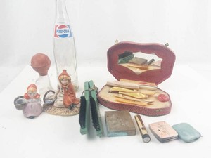 Vintage Pepsi-Cola Bottle, Red Riding Hood Figurine & Vanity Accessories Mixed Lot