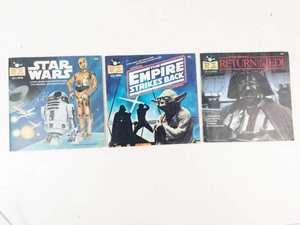 Vintage Star Wars, Empire Strikes Back & Return of the Jedi Book and Record Set (Lot of 3)