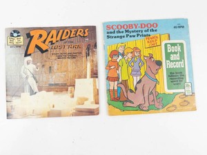 Raiders of the Lost Ark & Scooby-Doo Read-Along Record Book Mixed Lot