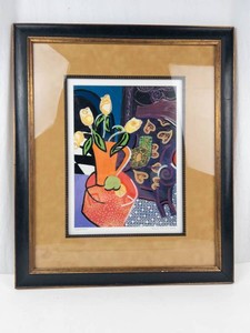 Pamela Dore Vase of Roses Framed Signed Artwork