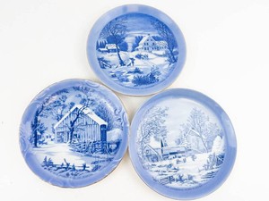 Currier & Ives Winter Scene Plates (Set of 3)