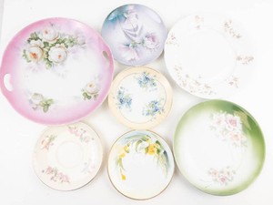 Assorted Floral Porcelain Plates Mixed Lot (Lot of 7)