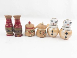 Wood & Porcelain Salt and Pepper Shaker Sets (Lot of 3)
