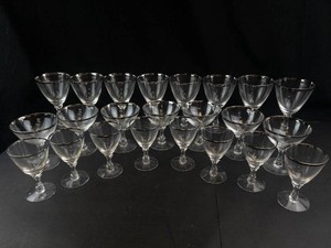 Vintage Fostoria Wedding Ring Crystal Goblets & Wine Glasses (Lot of 23)