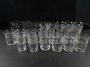 Etched Clear Drinking Glasses (Lot of 15)