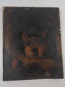 Vintage Lithograph Animal Scene Wall Art