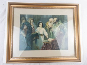 Vintage Heinrich Hofmann Christ in the Temple Framed Print