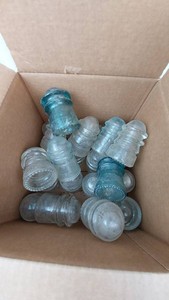 Glass Utility Insulators - Clear & Blue Mixed Group