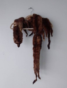 Vintage Mink Fur Wrap With Tails and Decorative Closure