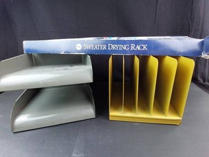 3-Piece Mixed Lot - Sweater Drying Rack, File Organizer & Paper Tray
