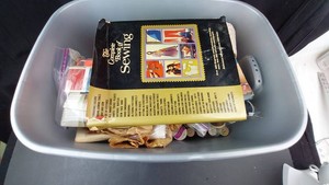 Sewing & Craft Supplies Mixed Lot in Storage Tote