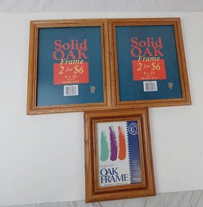 Solid Oak Picture Frames 8x10 & Smaller (Lot of 3)