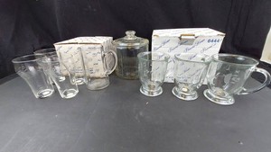 Princess House Crystal Glassware, Pitcher & Lidded Jar Mixed Lot