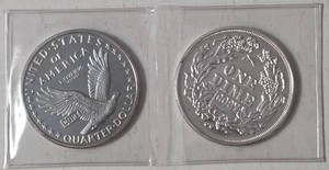 Copies of coins - 1876 USA Dime and 1916 Liberty Quarter Dollar