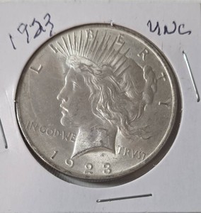 1923 Silver Peace Dollar - Unc.