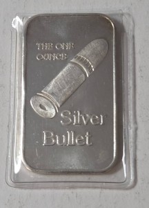 The One Ounce Silver Bullet bar. - Sealed