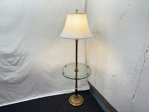 Vintage Mid Century MINT Solid Brass Hollywood Regency Stiffel Tabled&nbspFloor Lamp