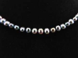.925 Sterling Silver Clasp Genuine Freshwater Peacock Pearl Necklace