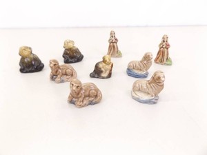 Lot of 9 Wade Red Rose Tea Figurines