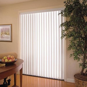 (100) White Cordless Light Filtering 3.5 in. Vertical Blind Kit for Sliding Door or Window - 78 in. W x 84 in. L
