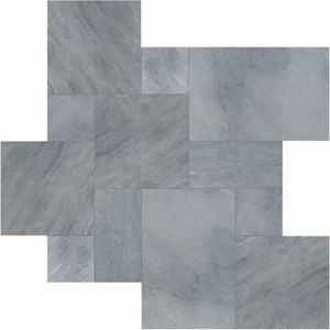 Cosmic Black Sandblast Marble 10 Piece Paver Tile Kit (10 Kits160 Sq. ft.Pallet)