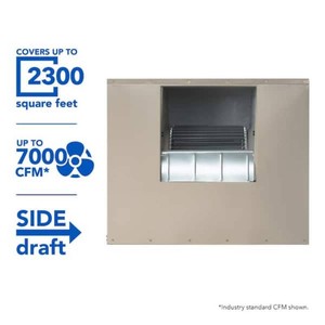 7000 CFM 2-Speed Side-Draft WallRoof 12 in. Media Evaporative Cooler for 2300 sq. ft. (Motor Not Included)