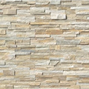 Golden Honey Ledger Panel 6 in. x 24 in. Splitface Quartzite Wall Tile (78 sq. ft.)